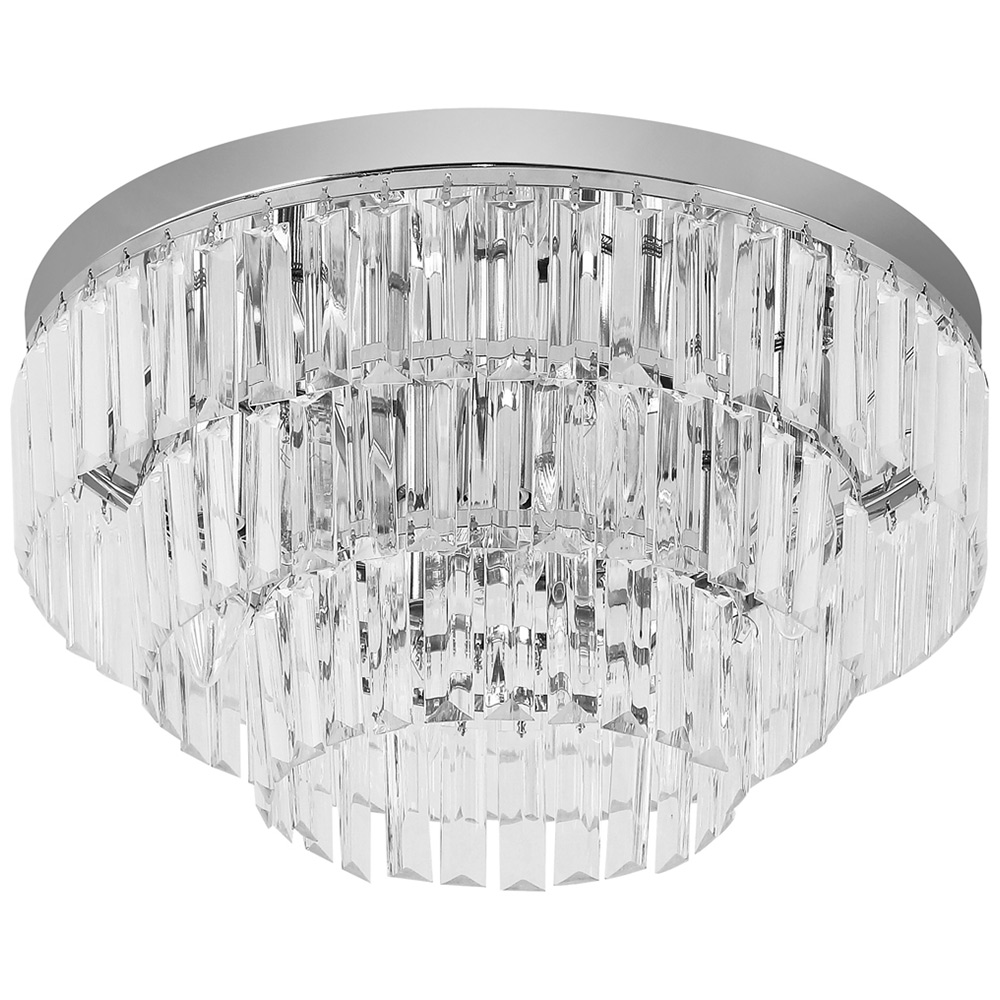 HOMCOM Round Crystal Ceiling Light Image 1