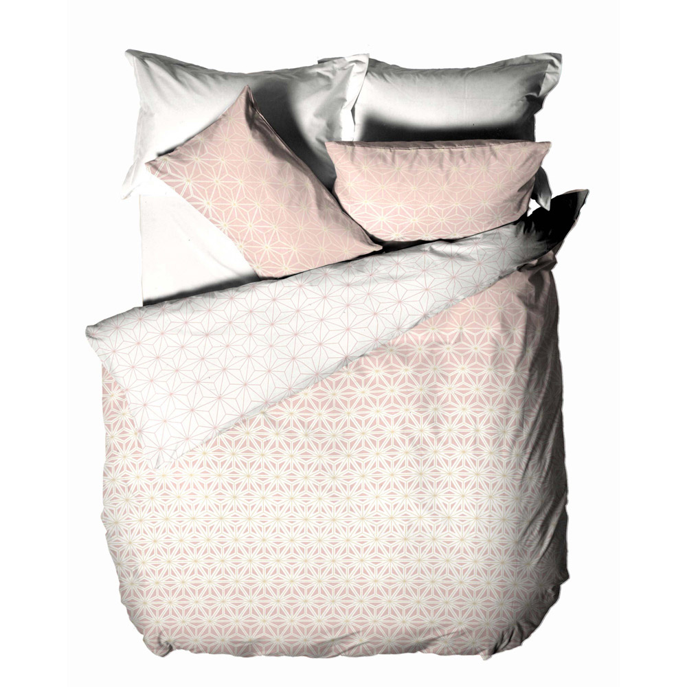 furn. Tessellate King Size Blush and Gold Duvet Set Image 4