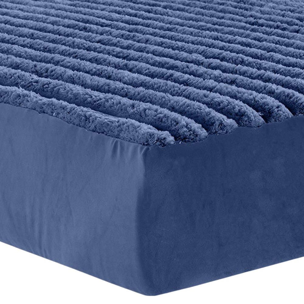 Velosso Single Navy Jumbo Cord Fitted Bed Sheet Image 1