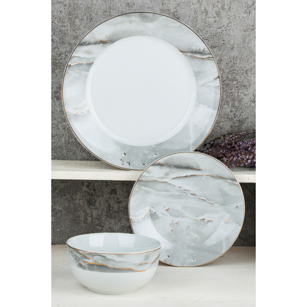 Waterside Marble and Gold 12 Piece Dinner Set Image 2
