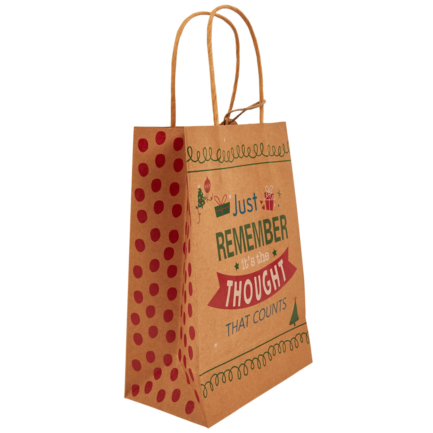Fun Christmas Paper Gift Bag - Brown Image 3