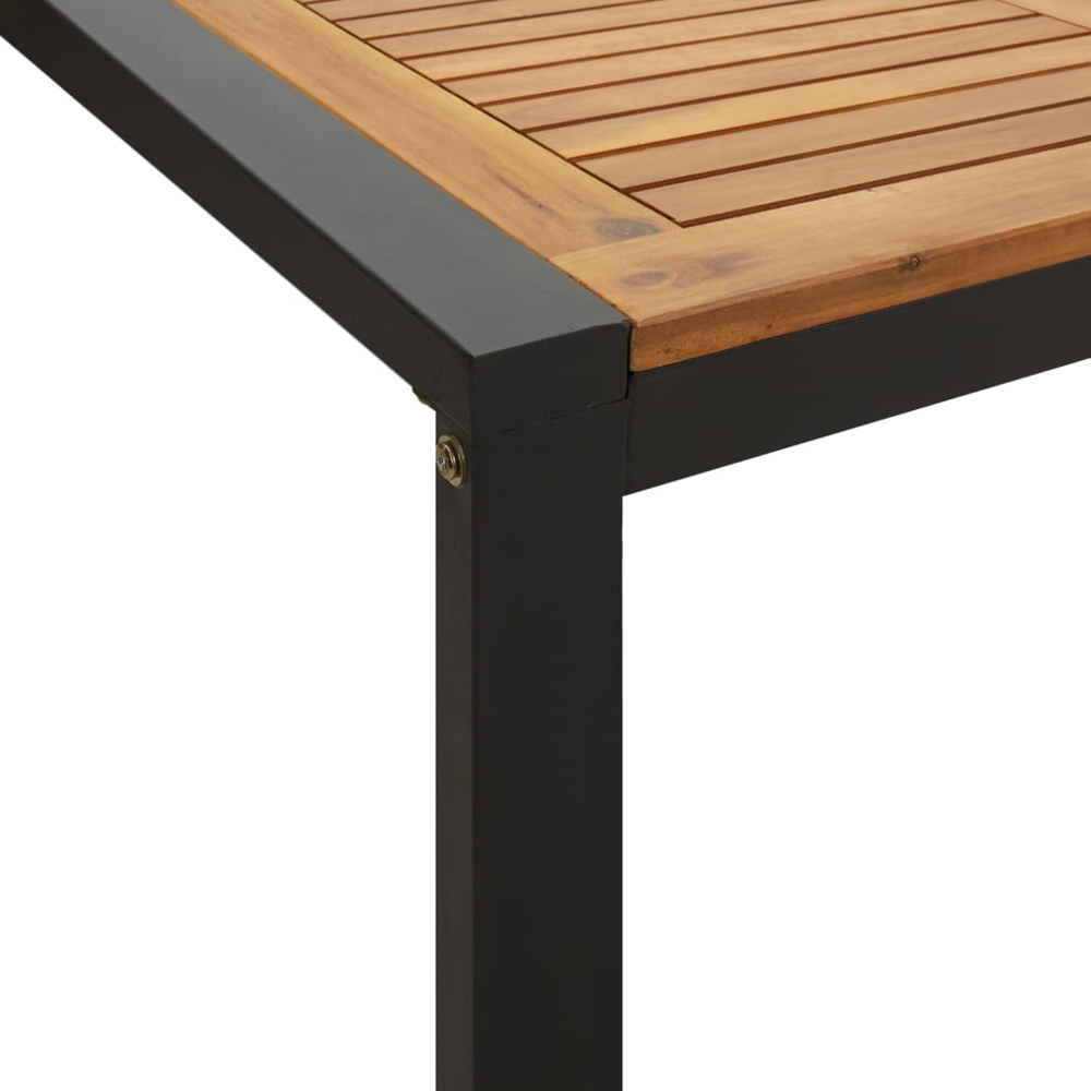 vidaXL Brown and Black Solid Wood Acacia Garden Table 200cm Image 6