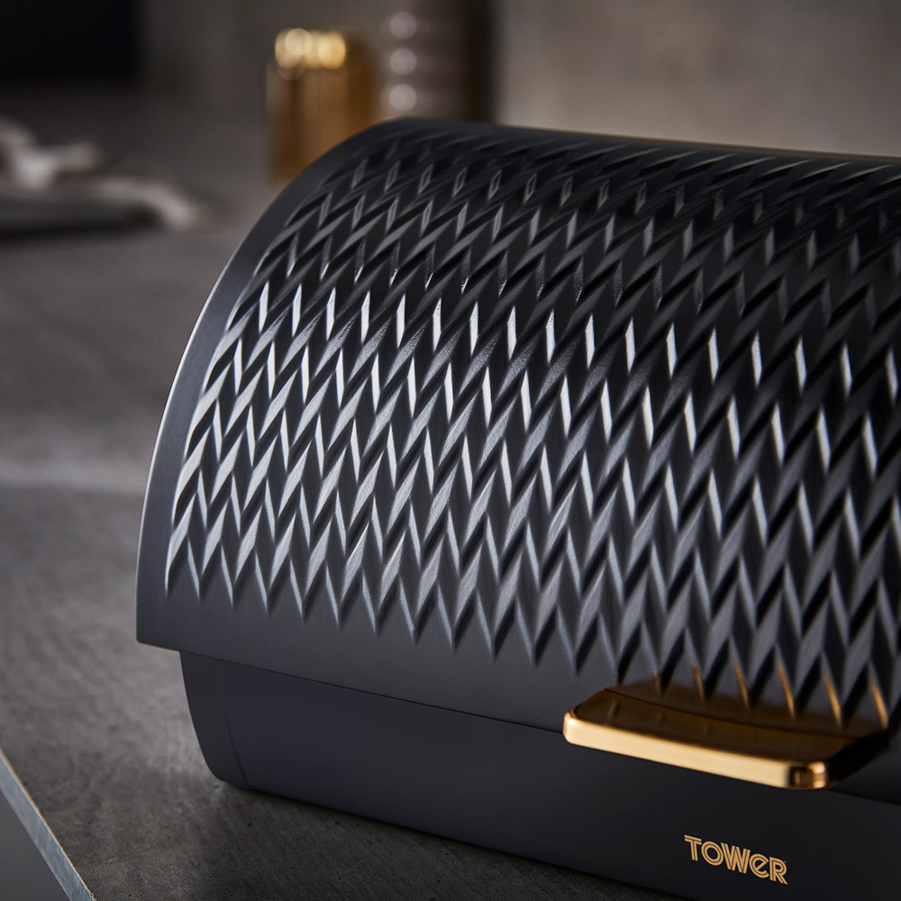 Tower Empire Black Roll Top Bread Bin Image 3