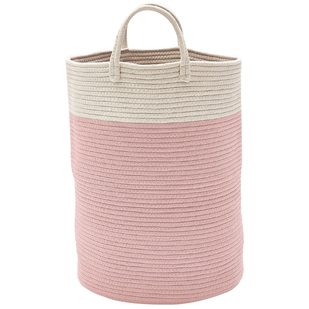 Living and Home Pink Laundry Basket 50cm Image 1