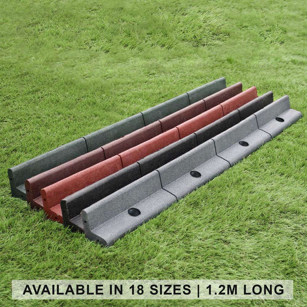 4 x 1.2M Flexible Lawn Edging - Black Image 6
