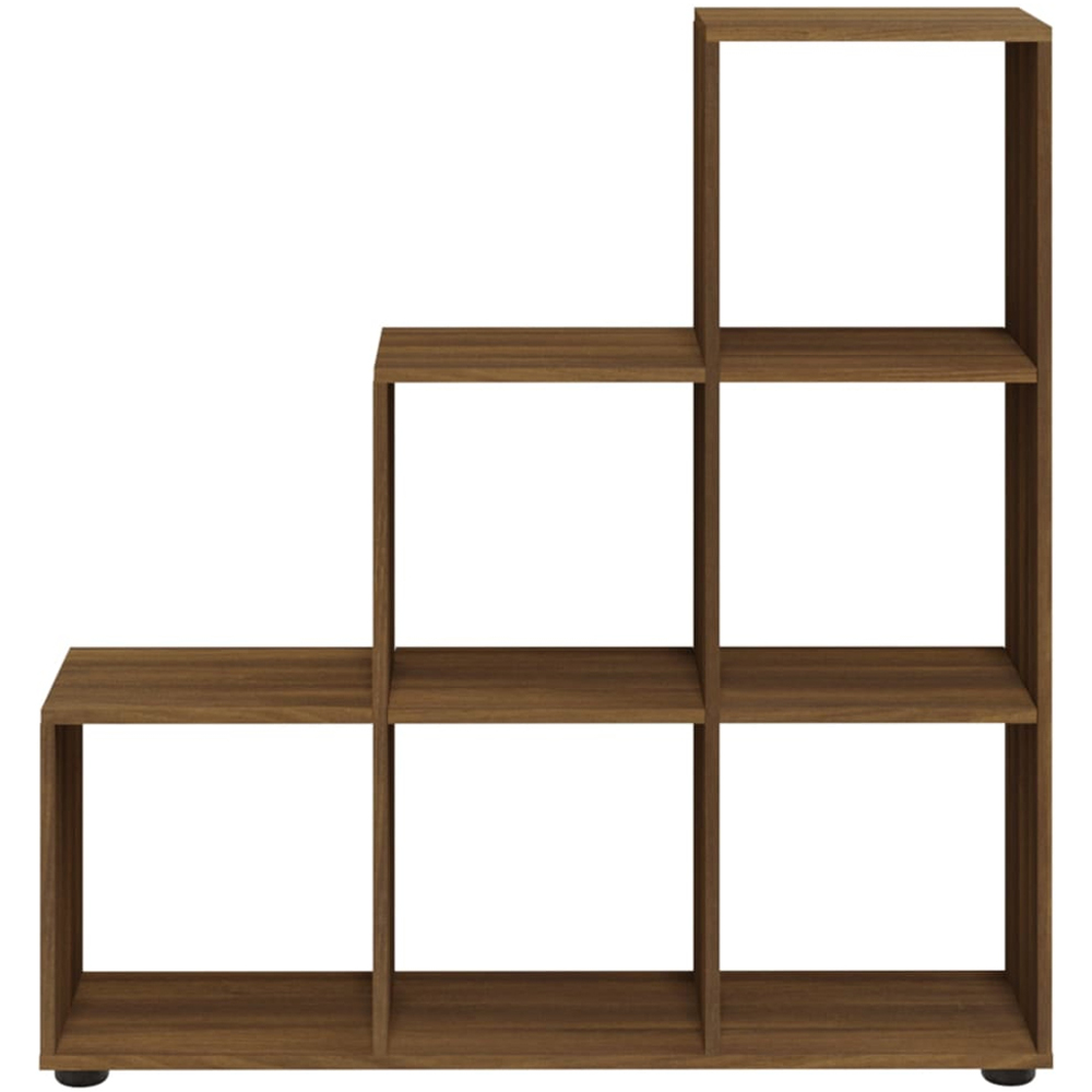 vidaXL 6 Shelf Brown Oak Staircase Bookcase Image 4