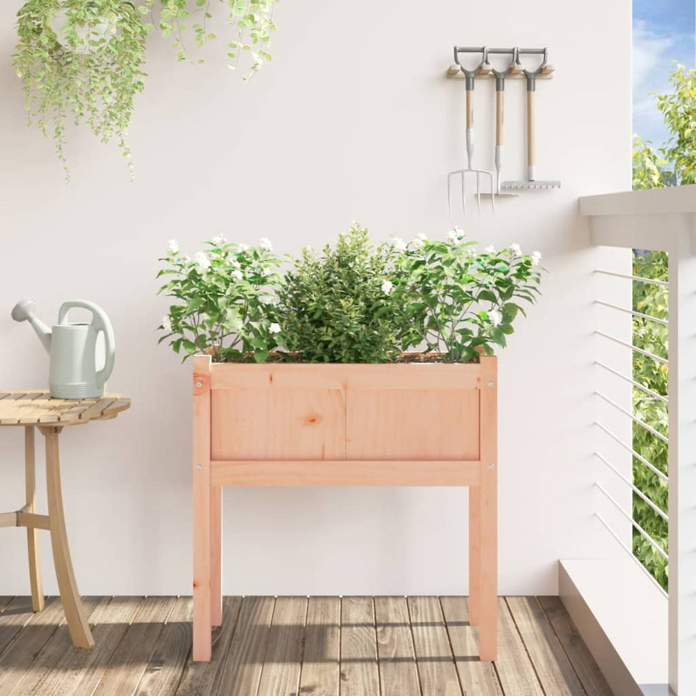 vidaXL Natural Douglas Wood Garden Planter 70 x 31 x 70cm Image 2