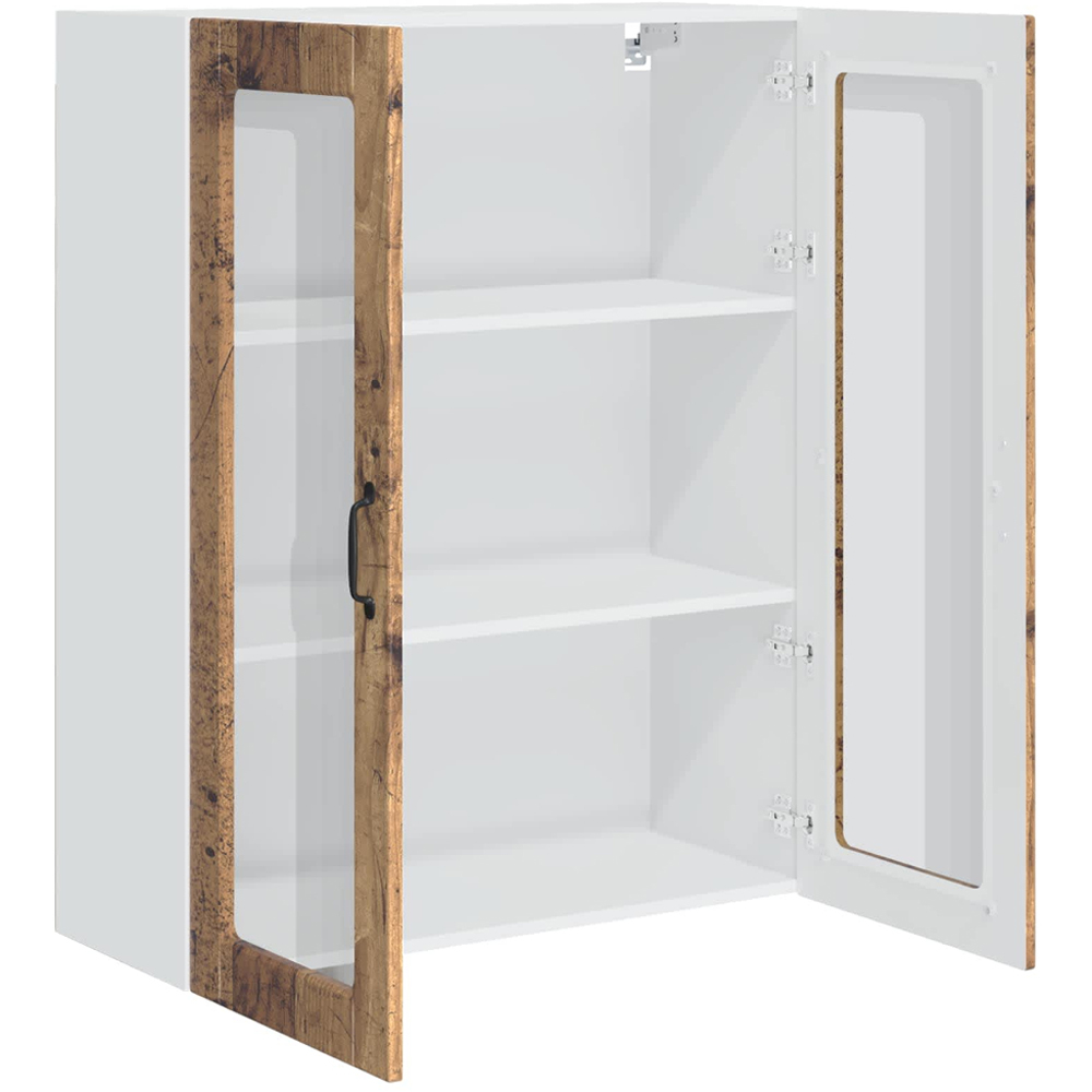 vidaXL 2 Glass Door Old Wood Kitchen Wall Cabinet Image 5