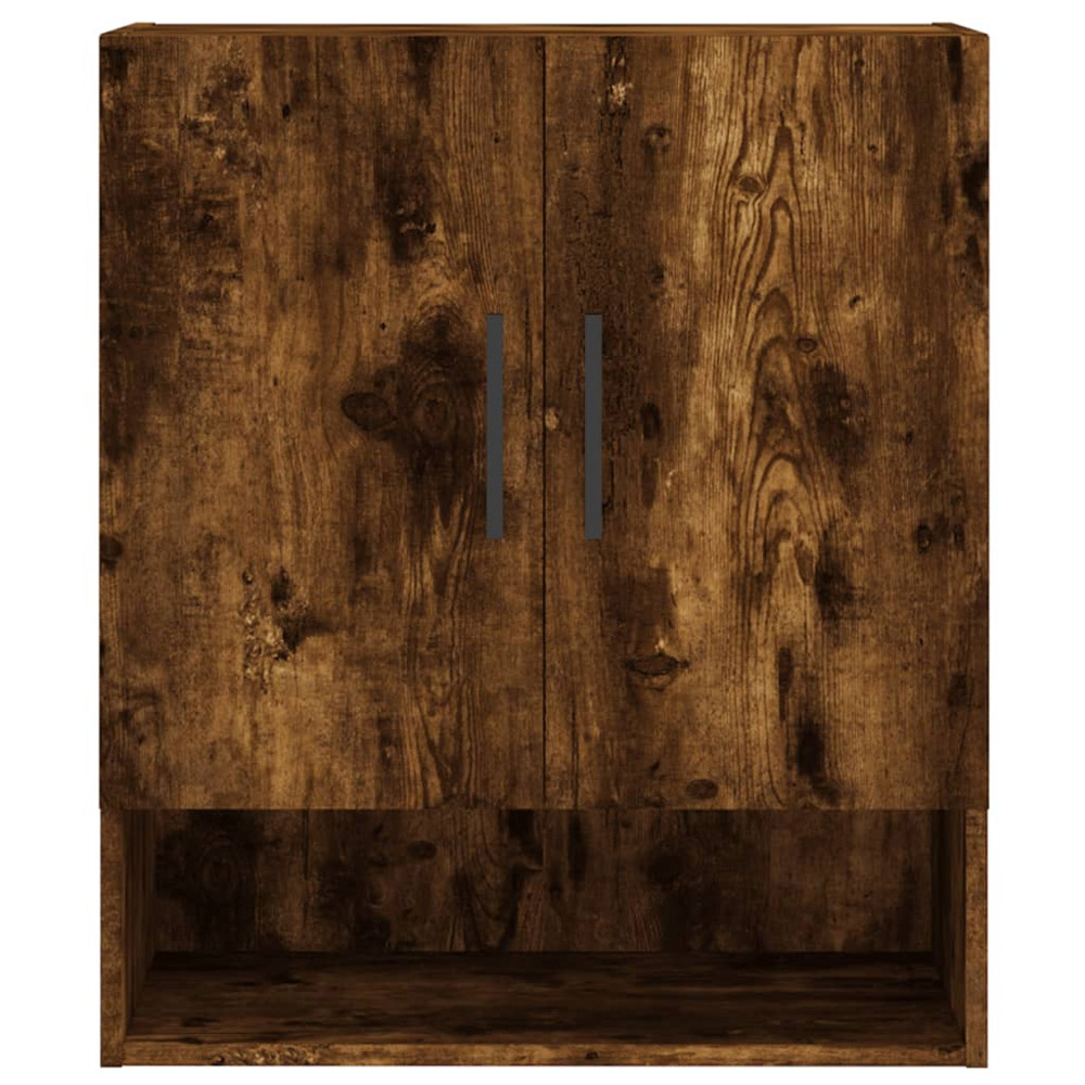 vidaXL 2 Door Single Shelf Smoked Oak Wall Cabinet Image 5