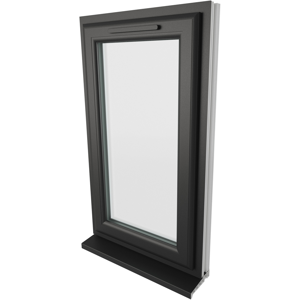 Crystal Black and White LH Side Hung Clear Double Glazed Window 610 x 1115mm Image 4
