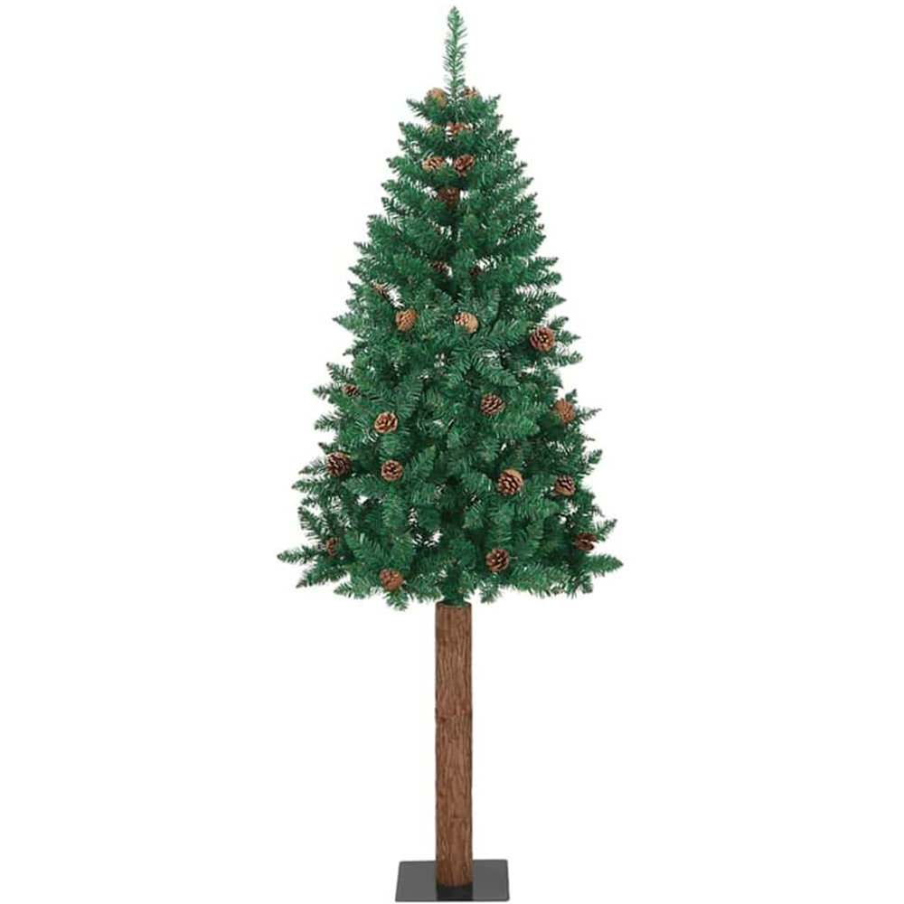 vidaXL Green Artificial Christmas Tree with Pinecones LEDs Bronze and Gold Ornaments 7ft Image 4