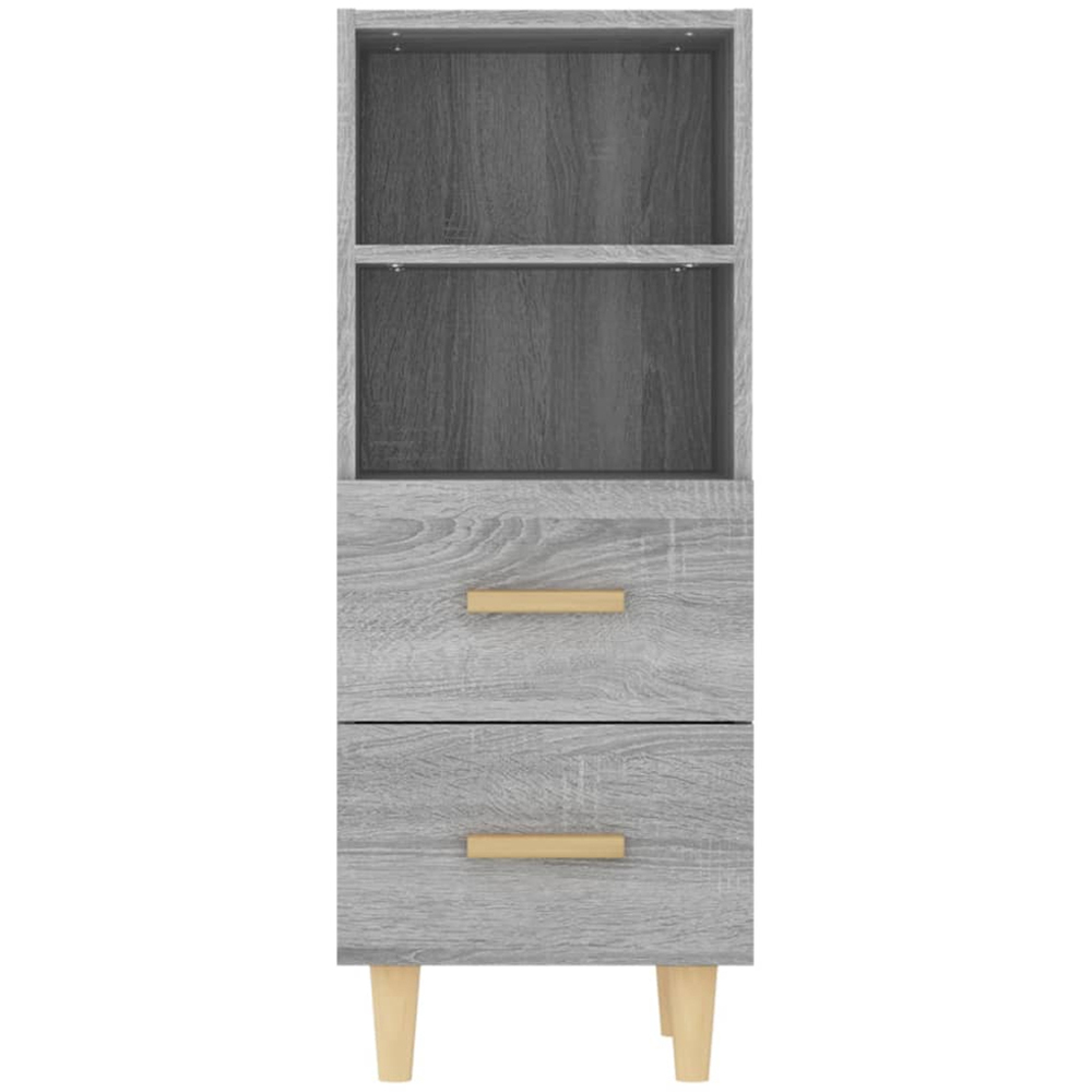 vidaXL 2 Drawer 2 Shelf Grey Sonoma Sideboard Image 4