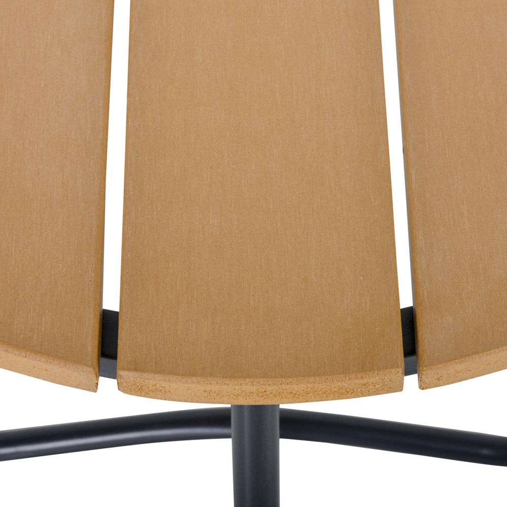 Outsunny Natural Wood and Black Round Outdoor Side Table Image 4