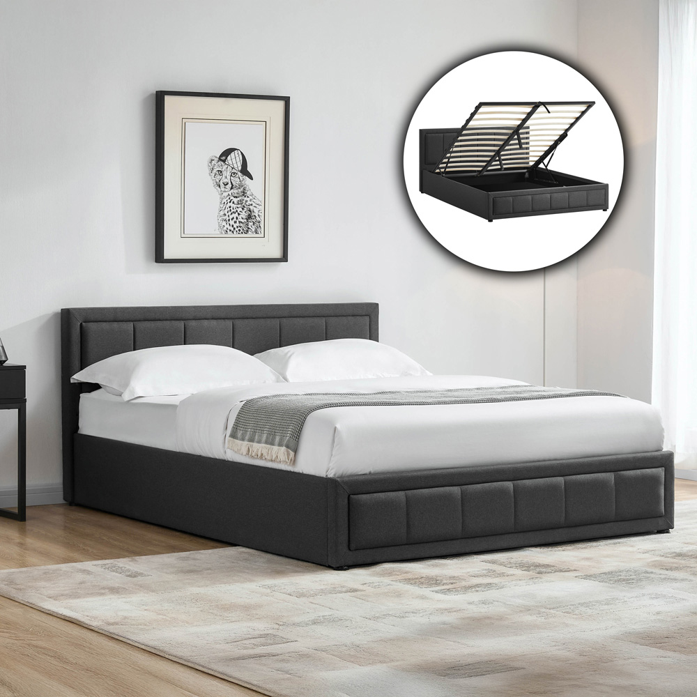 Vida Designs Vanita King Size Dark Grey Ottoman Bed Image 4
