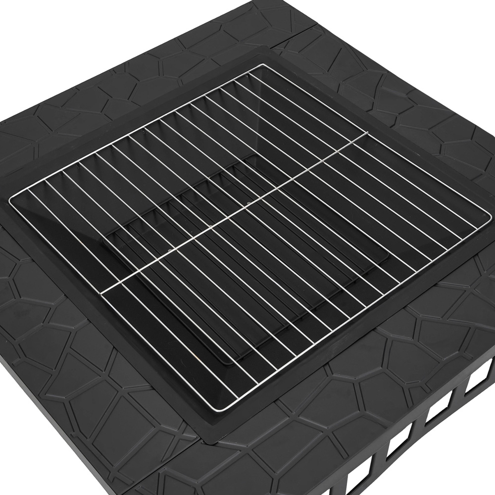 Living and Home Square Garden Fire Pit BBQ Table Image 5