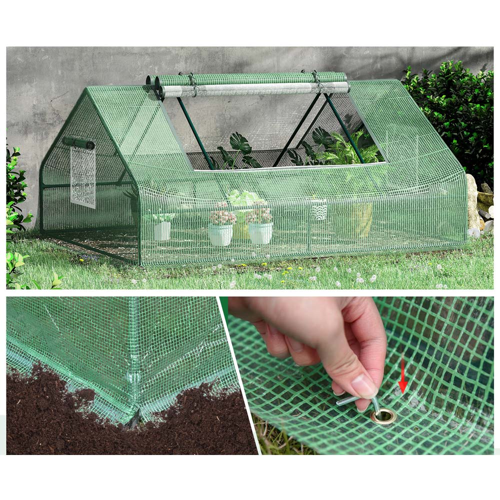 Outsunny Dark Green PE Cover 4.6 x 5.9ft Mini Greenhouse Image 6