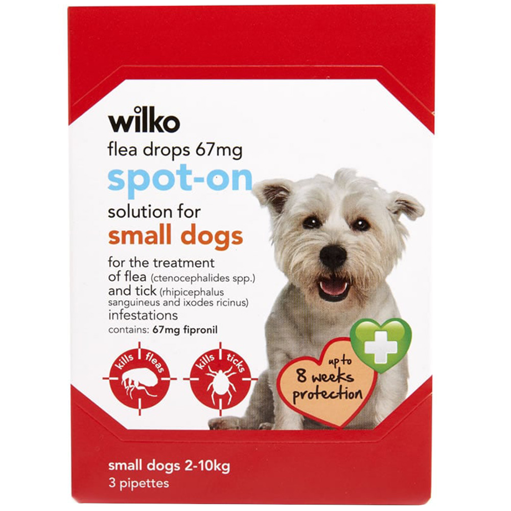 Wilko 67mg Spot On Flea Treatment for Small Dogs 3 Pack Image
