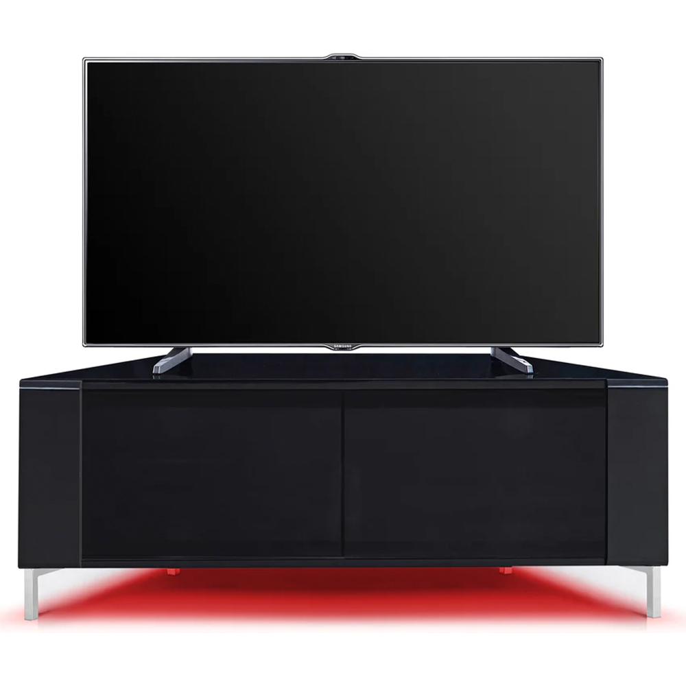 MDA Designs Corvus 2 Door Black TV Cabinet with LED Lighting Image 3