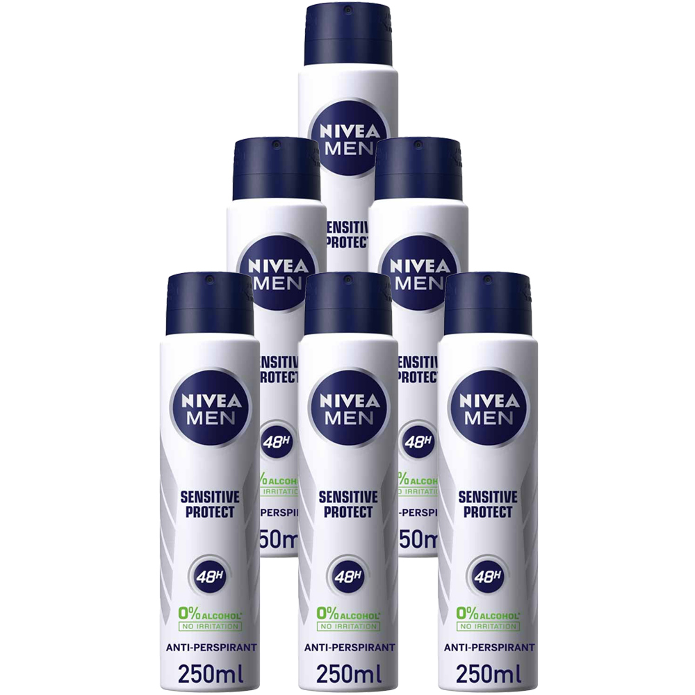 Nivea Men Sensitive Protect Anti Perspirant Deodorant Spray Case of 6 x 250ml Image 1