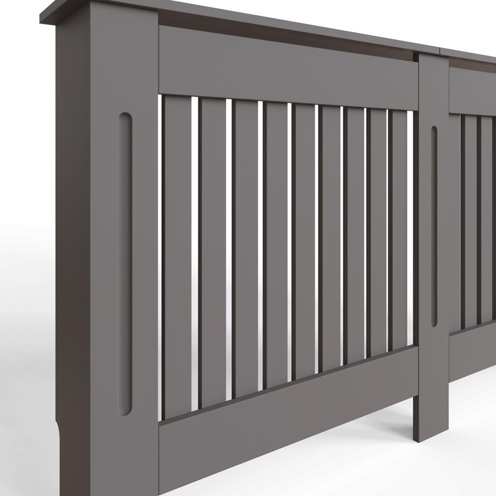 FWStyle Grey Vertical Slat MDF Radiator Cover Large Image 4