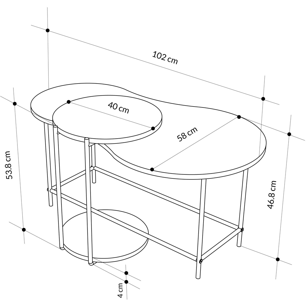 Decortie Cuddle Sapphire Oak Nest of Tables Set of 2 Image 8