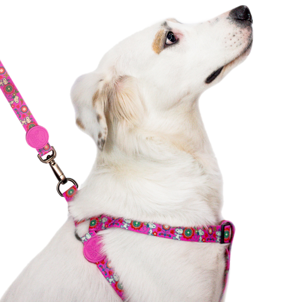 Snoopy Medium Pink Flower Dog Harness Image 4
