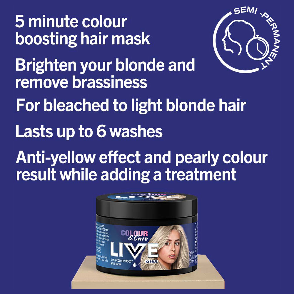 Schwarzkopf LIVE Colour Hair Mask Icy Pearl 150ml Image 4