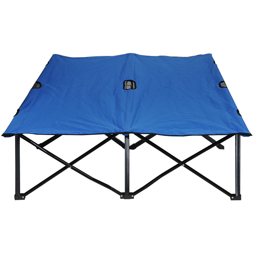 Outsunny Foldable Camping Cot Bed Blue Image 5