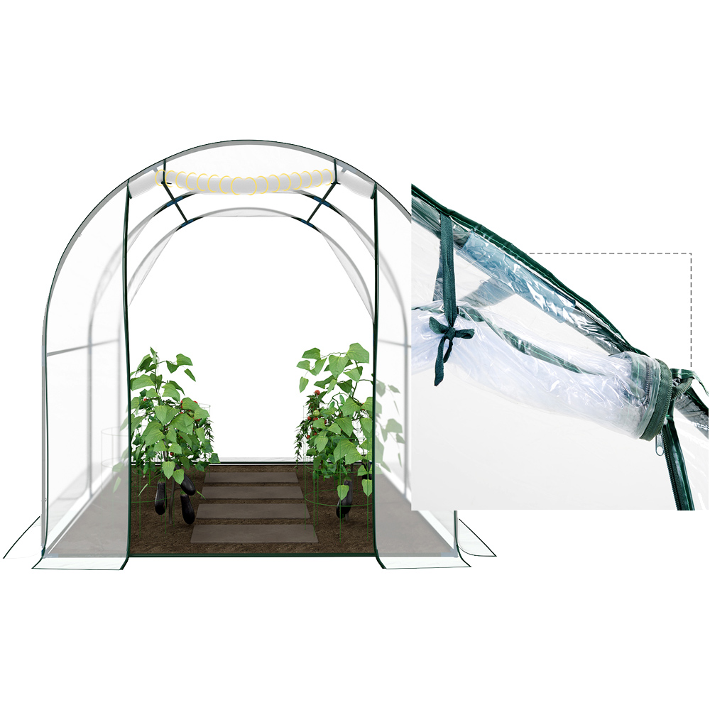 Outsunny Clear Steel 6.5 x 8.2ft Walk-In Greenhouse Image 6