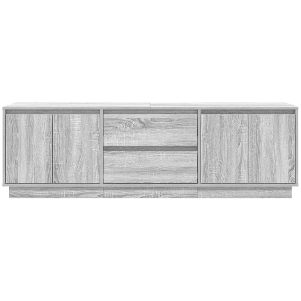 vidaXL 2 Door 2 Drawer Grey Sonoma TV Cabinet with LED Lights Image 3