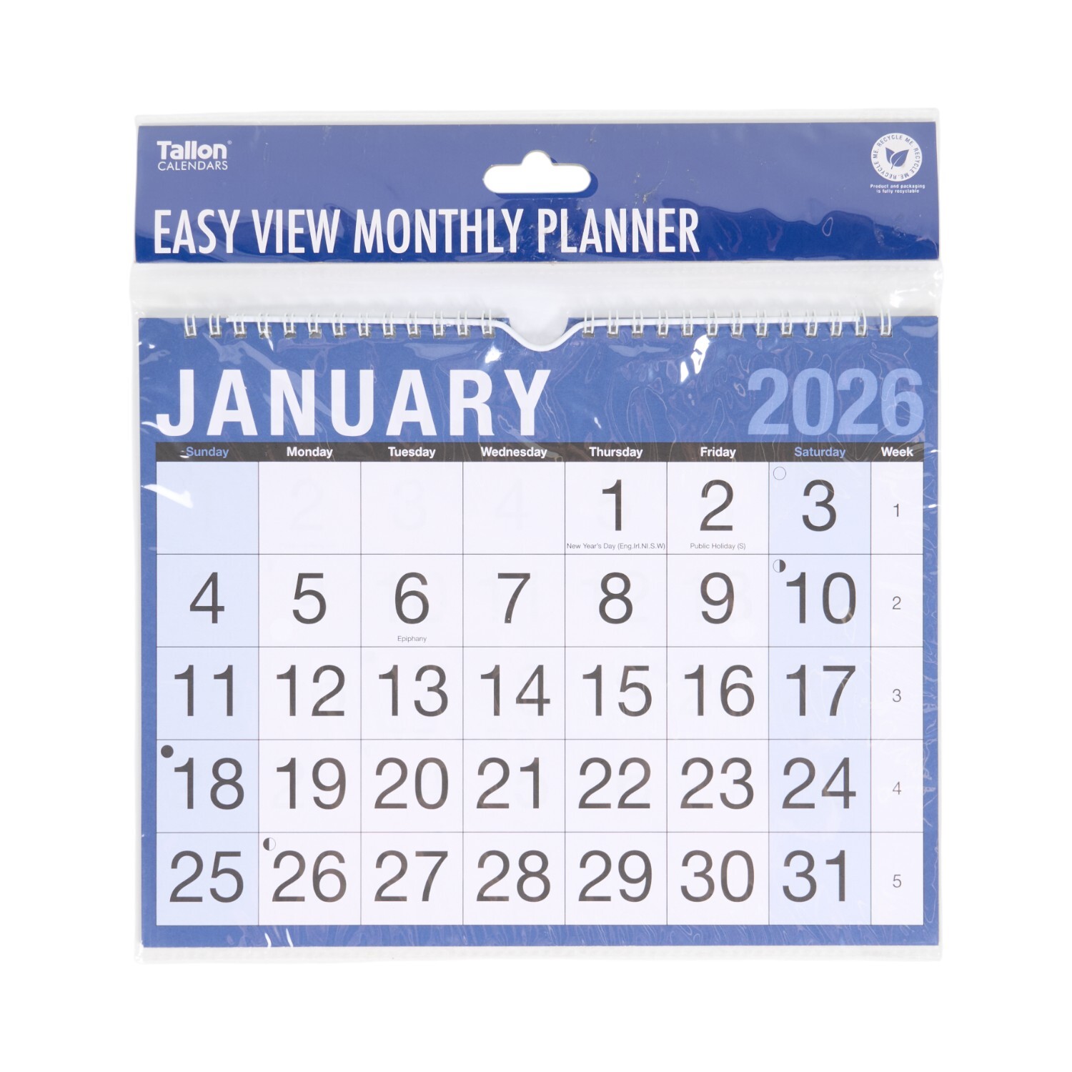 2026 Easy View Monthly Planner Navy Image 2
