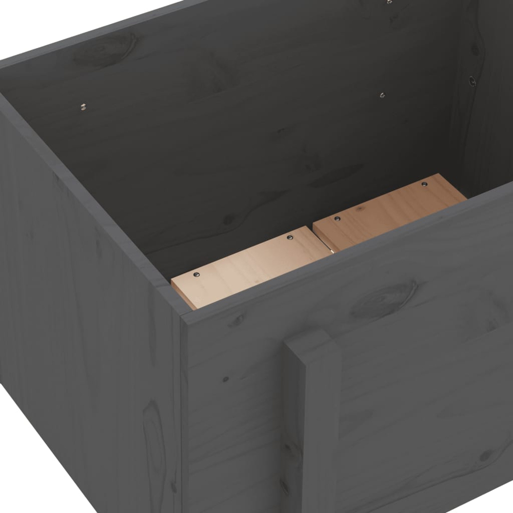 vidaXL Grey Solid Pine Wood Garden Planter 57 x 62 x 50cm Image 6