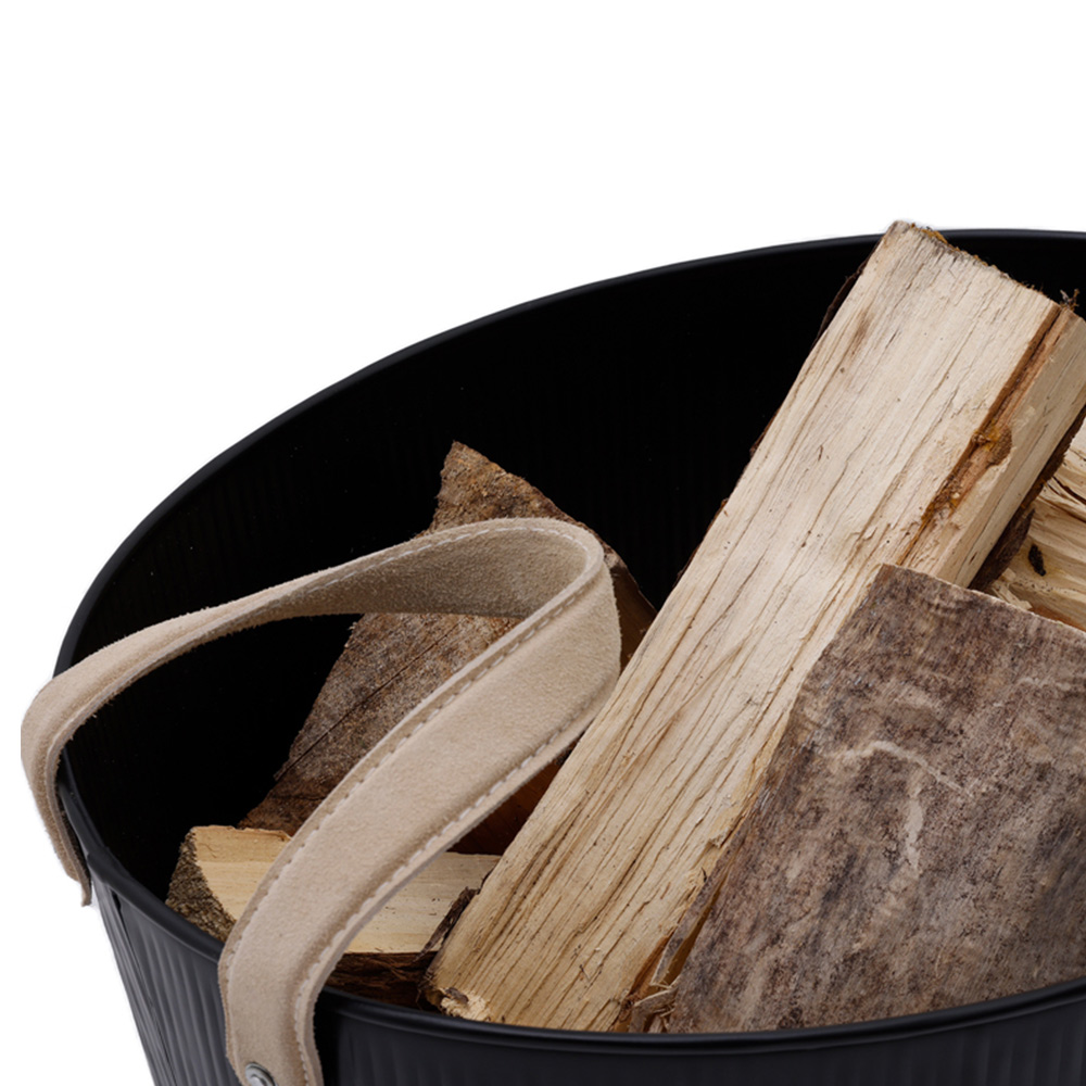 Charles Bentley Spruce Large Leather Handled Wood Bucket Image 4