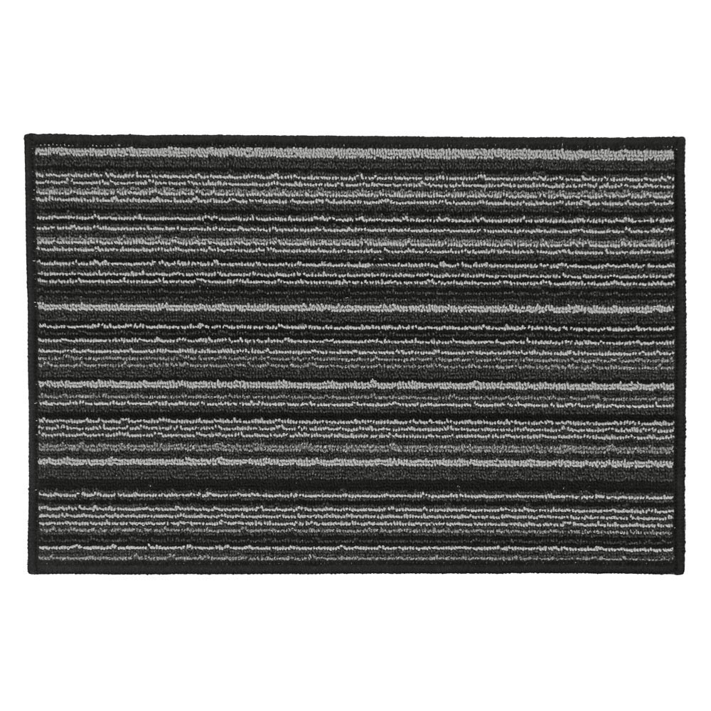 JVL Arona Black Indoor Machine Washable Doormat 40 x 60cm Image 1