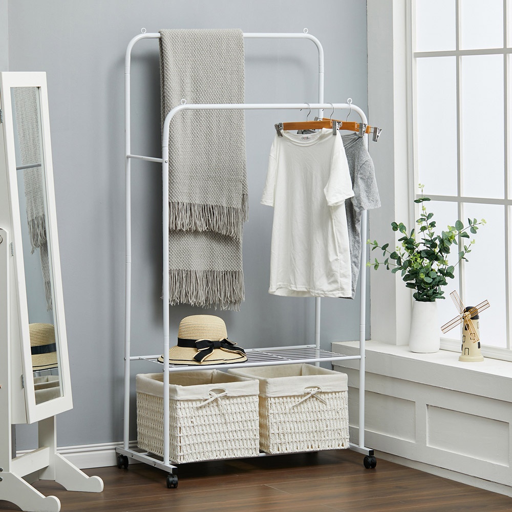 Living and Home Indoor Modern Bedroom Clothes Rack Image 2