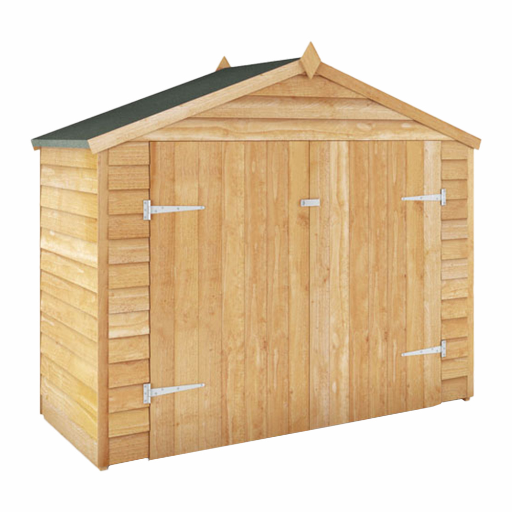 Mercia 3 x 7ft Double Door Overlap Apex Wooden Bike Storage Shed Image 1