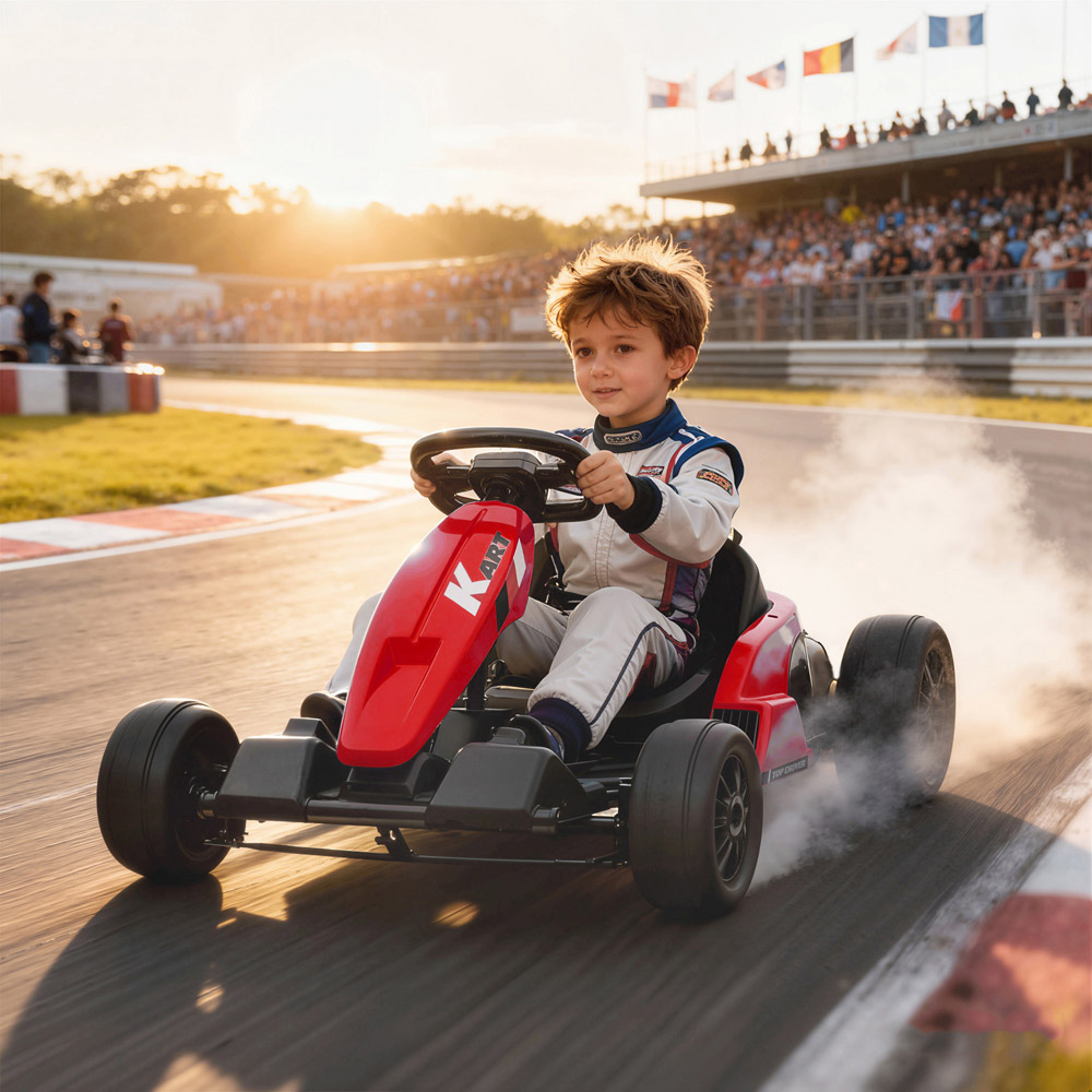 Tommy Toys AIYAPLAY Kids Red Electric Ride One Go Kart with Drift Mode and Adjustable Seat 24V Image 2