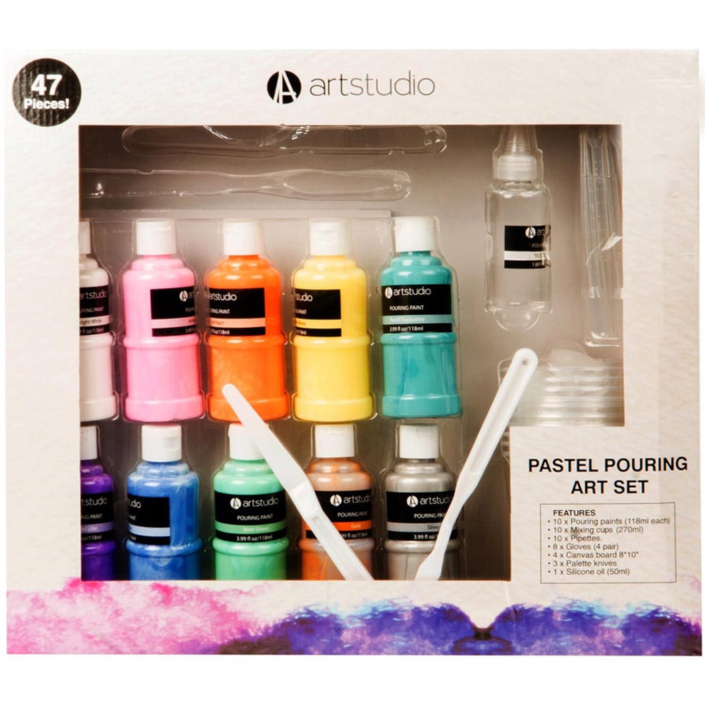 Art Studio 47 Piece Pastel Pouring Art Set Image 1