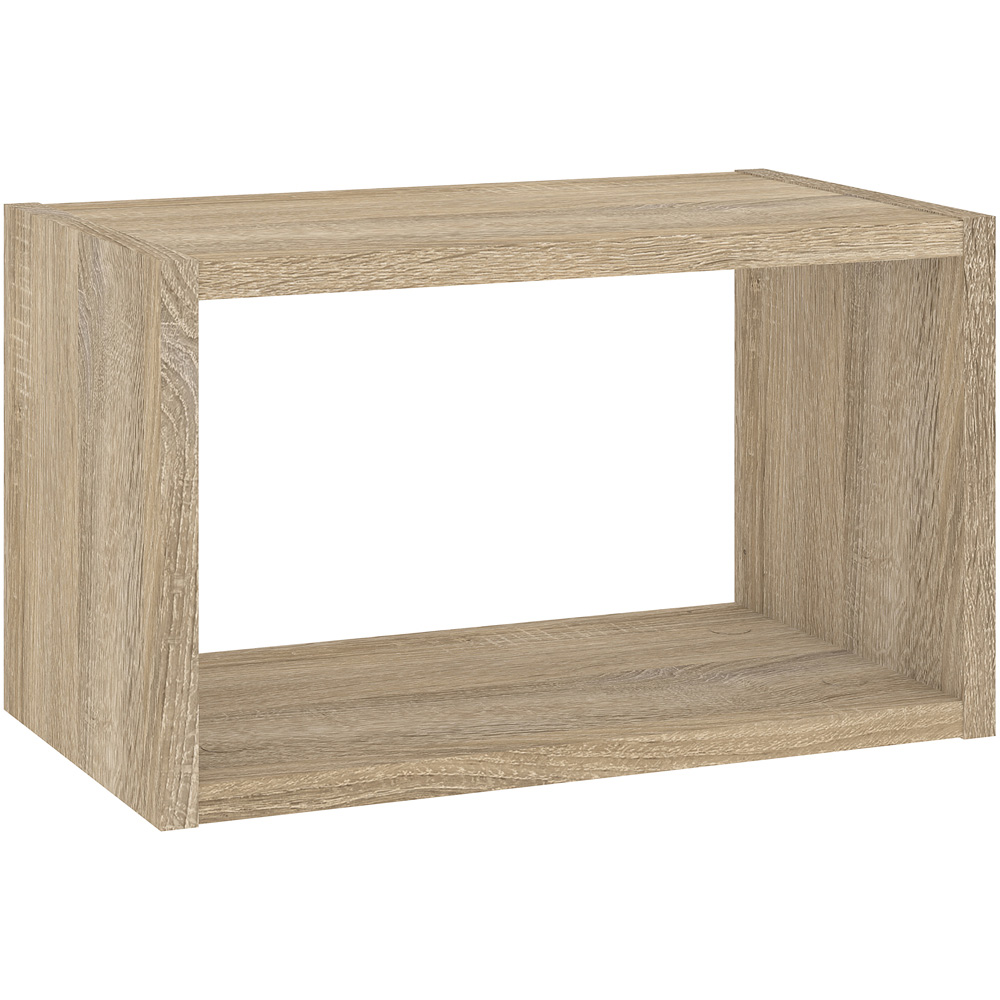 Florence Roomers Oak Wall Cube Shelf Image 2