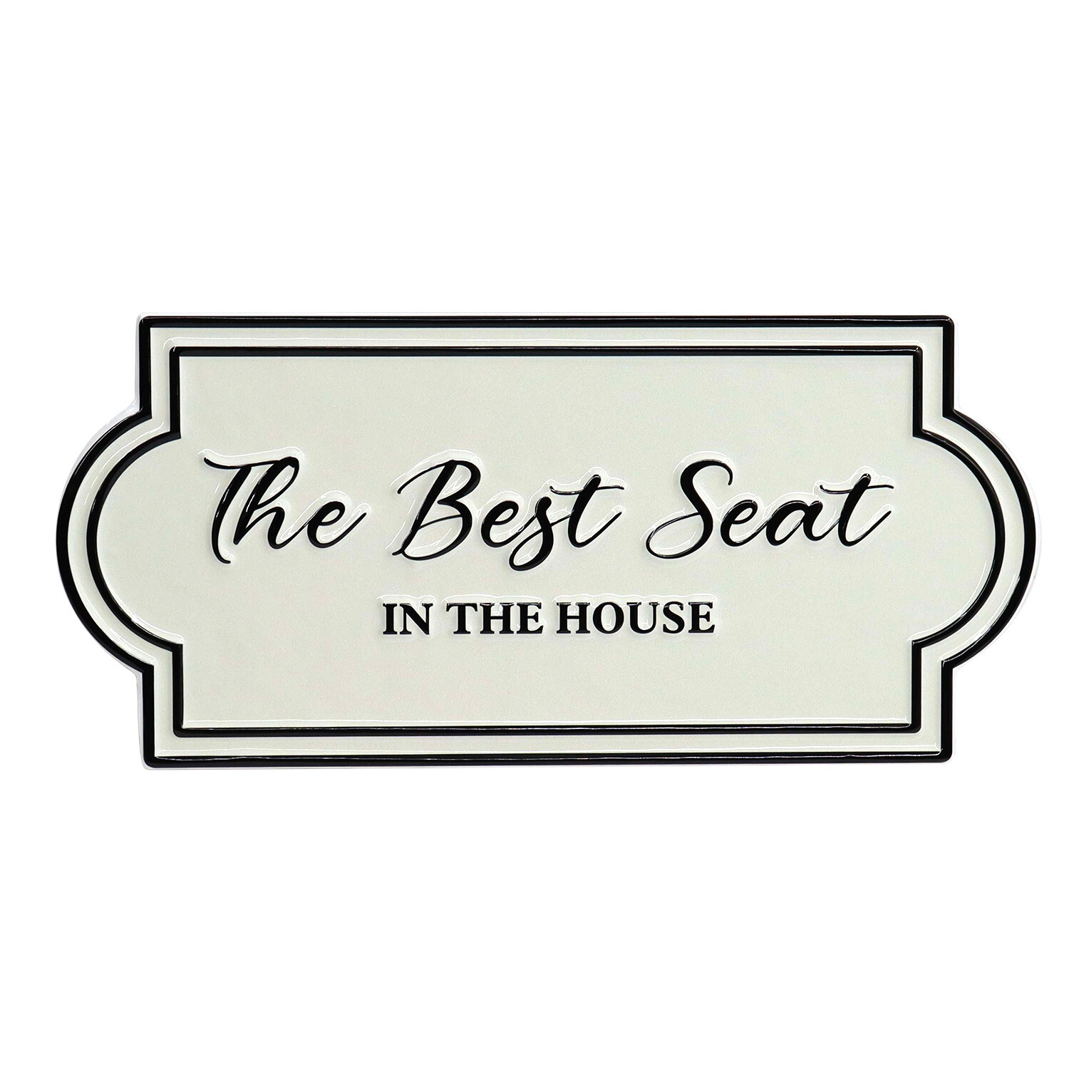 Best Seat In The House Metal Plaque - White Image 1