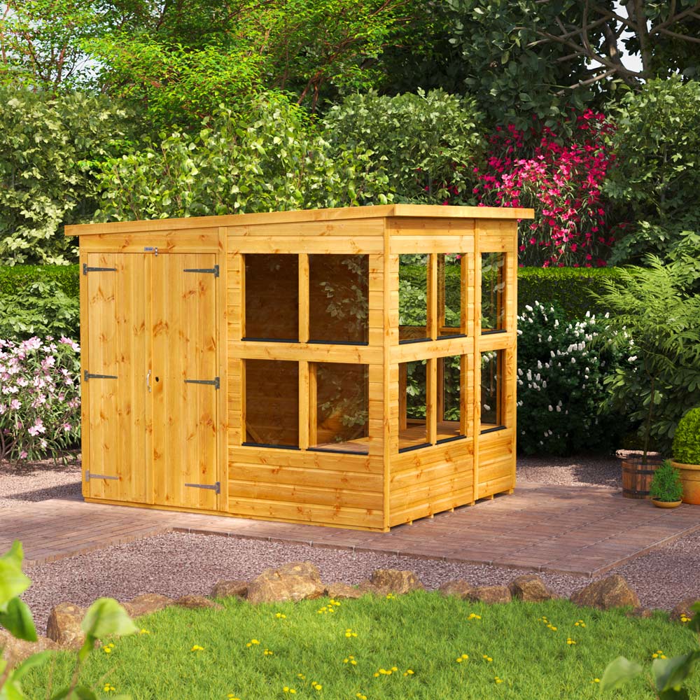 Power 6 x 8ft Pent Double Door Potting Shed Image 2