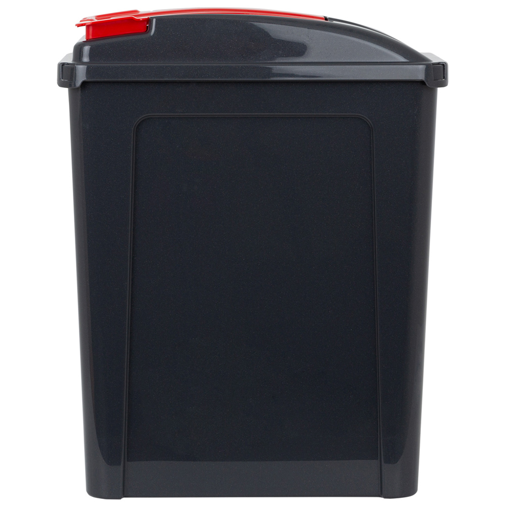 Wham 3 Piece 25L Plastic Recycle Bin Graphite/Asst Red/Blue/Yellow Lids Image 3