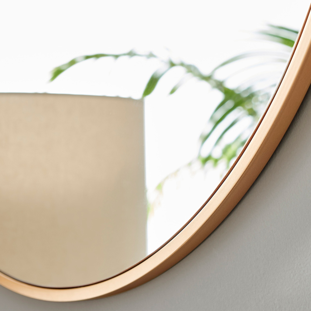 Furniturebox Emma Round Copper Frame Wall Mirror 80cm Image 5