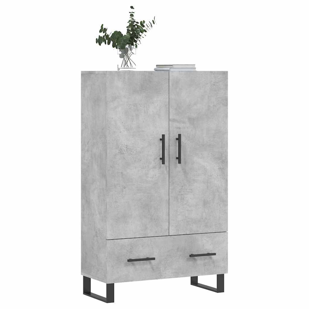 vidaXL 2 Door Single Drawer Concrete Grey Highboard Image 3
