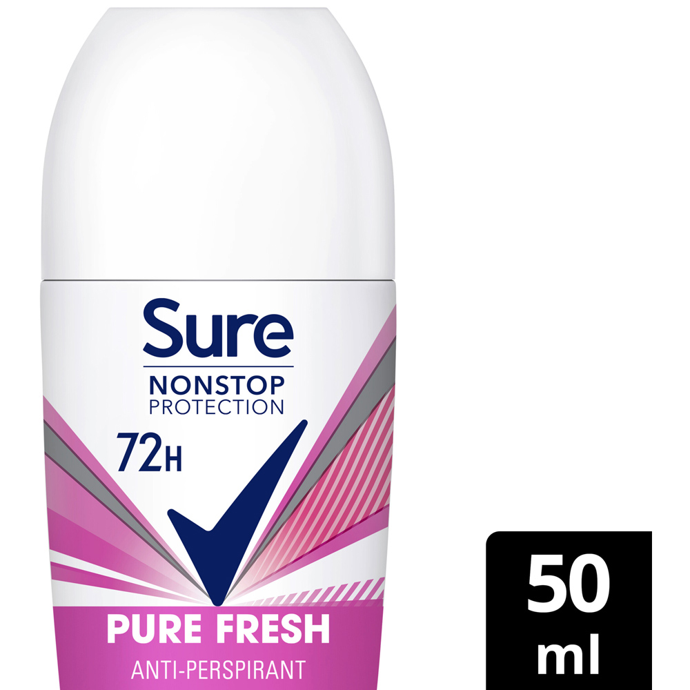 Sure Women Nonstop Protection Pure Fresh Antiperspirant Deodorant Roll On 50ml Image 3