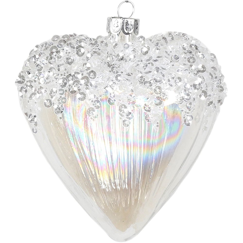 Embellished Iridescent Heart - White Image