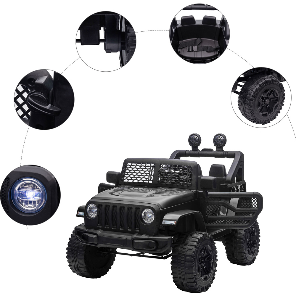 Kids Black Electric Off-Road Ride On Car Toy Truck Truck Off-road Toy Black Image 3