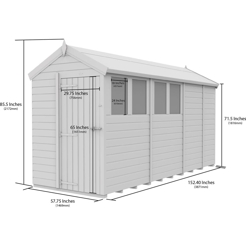 DIY Sheds 5 x 13ft Tongue and Groove Timber Apex Security Garden Shed Image 9