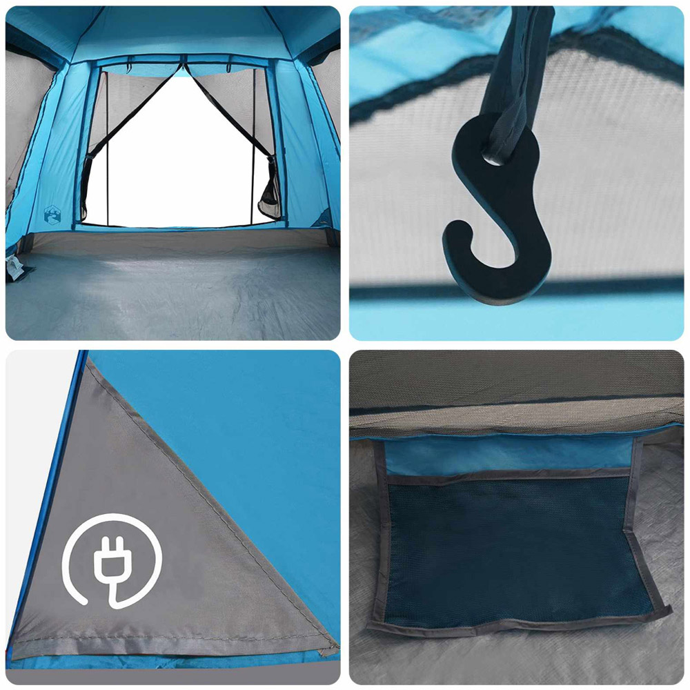 vidaXL 3 Person Instant Camping Tent with Rainfly Blue Image 8
