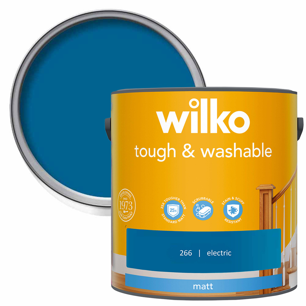 Wilko Tough & Washable Electric Matt Emulsion Paint 2.5L Image 1